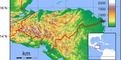 Kat jeyografik nan Ondiras topografik